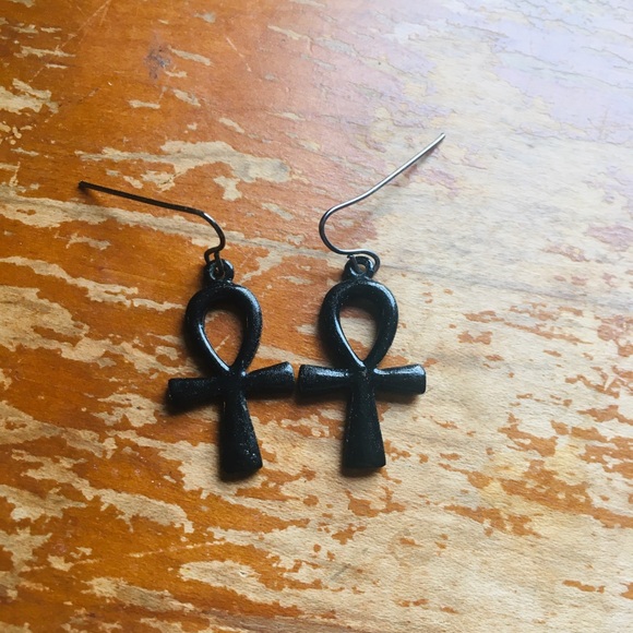Jewelry - Black ankh earrings